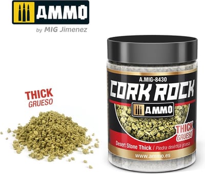 AMMO by Mig Jimenez Modelbouwdecoratie - MIG 8430 Cork Rock Desert Stone - Thick - Terraform - 100ml Effecten potje