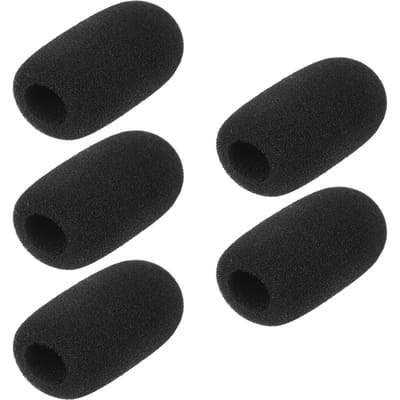 Mini-microfoonwindschermen, microfoonschuimhoezen voor revers-lavalier-headset F Type zwart