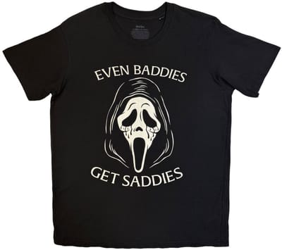 Scream Ghostface - Even Baddies Get Saddies Heren Tshirt - S - Zwart