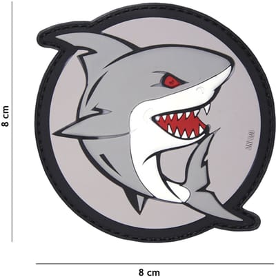 101 Inc Embleem 3D Pvc Aanvallende Haai Grijs/Rood 17087