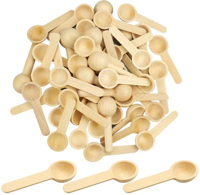 Allecto - 50 Stuks Kleine Houten Lepels - Natuurlijk Hout Keukenaccessoire - Bruin - Ideaal voor Kruidensets en Desserts - Perfect voor Serveren en...