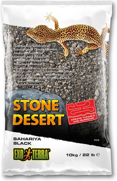 Exo Terra stone desert substraat bahariya black Zwart 10kg