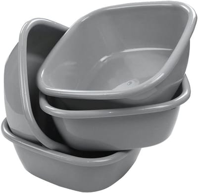 Set van 4 Wastafels - Ruime Inhoud van 10 Quart voor Diverse Toepassingen - Duurzaam en Praktisch