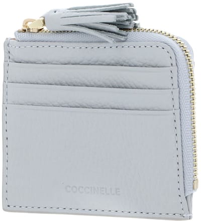 COCCINELLE Leren kaarthoes Tassel Credit Card Holder Snow Lichtgrijs