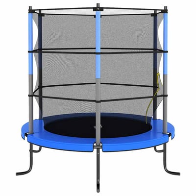 vidaXL Trampoline met veiligheidsnet rond 140x160 cm blauw