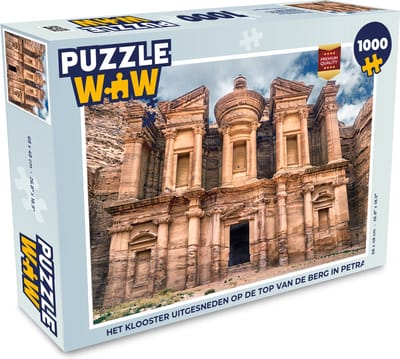 Puzzel Het klooster uitgesneden op de top van de berg in Petra - Legpuzzel - Puzzel 1000 stukjes volwassenen