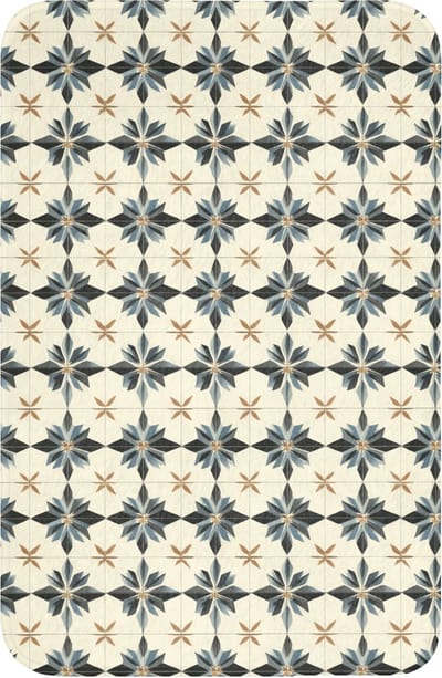 WC mat 40x60 cm - Antislip - Sierlijk - Ornament - Blauw - Toiletmat - Vloermat - Douchemat - Toilet tapijt - Toiletmatten
