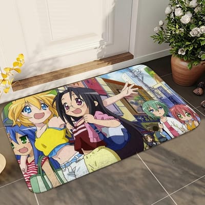 1 stuks Anime Lucky Star Badkamer Absorberende Matten Antislip Matten Huisdecoratie Benodigdheden Tapijten Huis Keuken Vloermatten 40x60cm