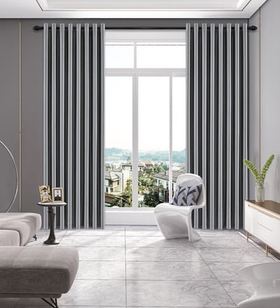 SB Line Kant en klaar Gordijn - Verduisterend - Met ringen - 300x260 cm - Grijs
