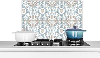 Spatscherm keuken 60x40 cm - Kookplaat achterwand Bloemen - Portugal - Design - Muurbeschermer - Spatwand fornuis - Hoogwaardig aluminium - Alternatief voor spatscherm van glas