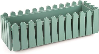 bloembak groen Istanbul 9L voor vensterbank & balkon 55x20 met waterdrainage
