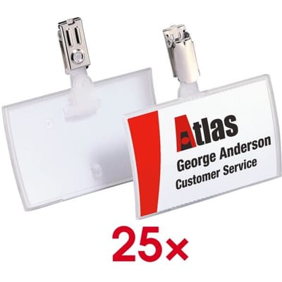 CLICK FOLD naambadges met clip, 54 x 90 mm, 25 stuks