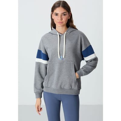 Overmaatse kleurblok hoodie met zak