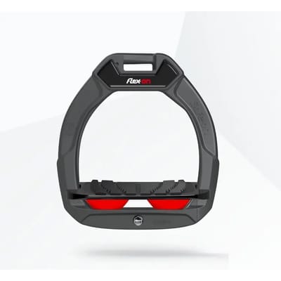 Veilige ruiterstijgbeugels Inclinatie Grip Antraciet/Zwart/Rood kind Flex-On Safe-On