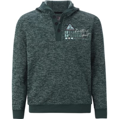 Jan Vanderstorm herren Gebreid Fleece Shirt - 56/58 - petrol - Plus Size