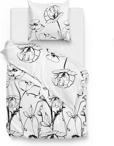Zohome Taleen Dekbedovertrek - Eenpersoons - Katoensatijn - 140x200-220cm - Wit