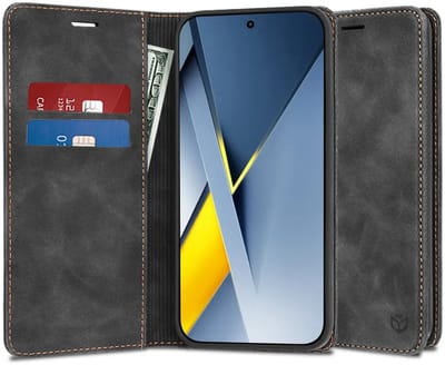 Hoesje geschikt voor Xiaomi Poco F8 Ultra - Techsuit Confy Book Wallet Case - Zwart