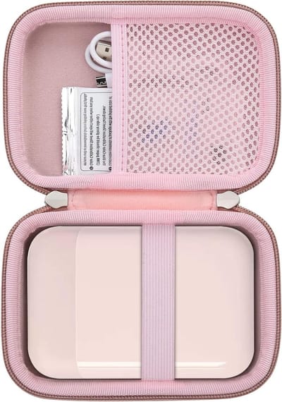 Draagbare Hard Storage Bag voor 4x6" en 2x3" Fotoprinter, Roze, Ideaal voor Fotoaccessoires en Organisatie