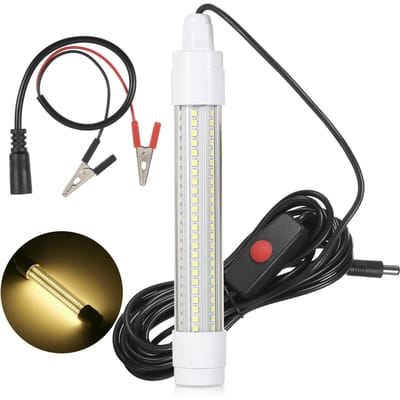 144 LED Onderwater Vislicht Onderwater Viszoeker Lamp Nachtvissen Aas Licht Vis geel
