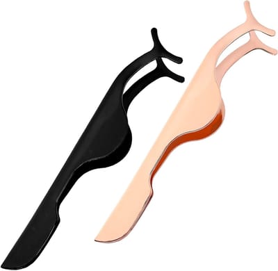 2 Stuks Curved Wimpers Applicator - RVS Wimper Tweezers voor Professioneel Aanbrengen van Wimperclusters en Valse Wimpers