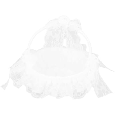 Panier à Fleurs de Mariage avec Dentelle Blanche Panier Romantique Léger Élégant pour Mariage white