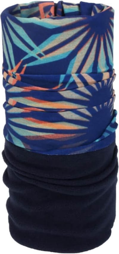 Sinner Fleece Bandana 'Ice Flowers' - Blue Orange