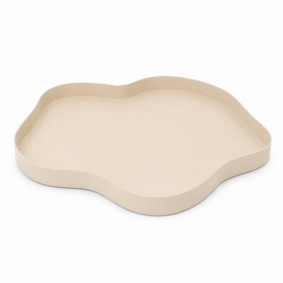 LOFT42 Serva Organisch Metalen Dienblad – Beige – Ø40 cm