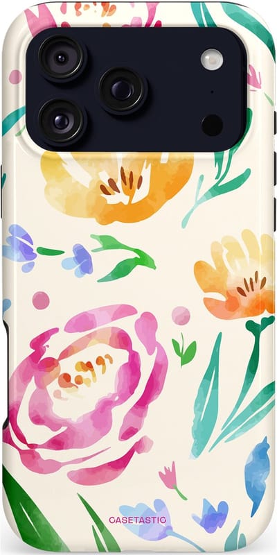 Casetastic hoesje geschikt voor Apple iPhone 17 Pro Max - MagSafe - Dubbellaagse bescherming - Aquarel serenade - Fashion Case - Wit Mintgroen Crème Lichtroze