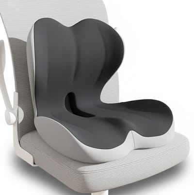 Ergonomisch Zitkussen met Lendensteun van Geheugenschuim voor Thuis, Auto en Rolstoelen - Comfort en Ondersteuning