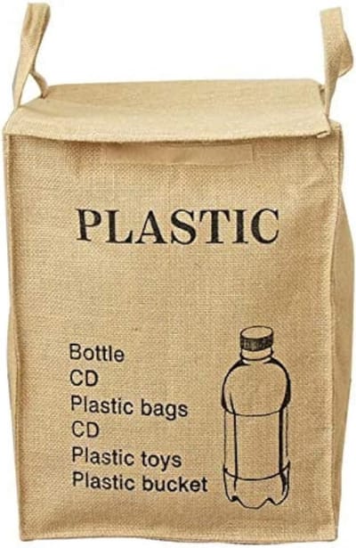 Dailygoods - Jute Recyclingzak voor Thuis en Kantoor - Natuurlijke Stijl