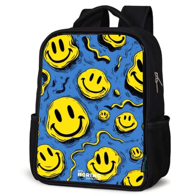 NoBoringSuitcases.com® - Rugzak zwart - Schooltas jongen & meisje - Smeltende glimlachen - Rugtas voor school - Boekentas kind - Schoolrugzak - Kinderrugzak