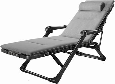 Opklapbare Ligstoel - Verstelbare Fauteuil - Ontspanning Buiten - Inclusief Katoenen Pad - Draagt 200kg