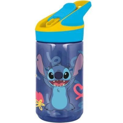 Disney's Stitch Tritan Premium Drinkfles - 480 ml – Sluit goed af – Drinkfles voor kinderen – Blauw