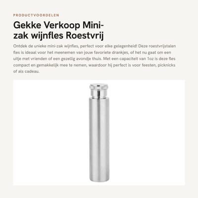 Dailygoods- Wijnfles 1oz mini-zak - Roestvrij staal - Whisky likeur fles - Alcohol fles - Gekke ontwerp - Lichtgewicht - Flask