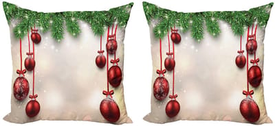 ABAKUHAUS Dekokissen – Kussenhoes 45x45 cm – Groen/Rood – Dubbelzijdig bedrukt