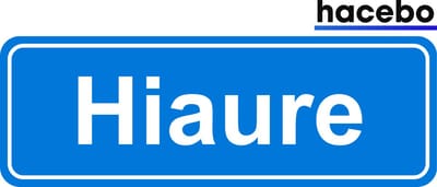 Hacebo - Plaatsnaam Sticker - 29x10 CM - Hiaure sticker - Verkeersborden sticker - grappige cadeaus - Hiaure