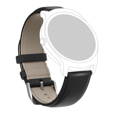 Mobvoi Ticwatch C2 - C2+ zwart lederen horloge band leren horlogebandje 20mm