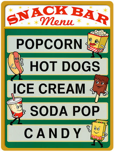 Signs USA - wandbord - dibond - Snackbar Menu - 60 x 45 cm