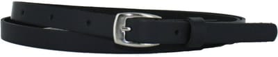 Smalle Leren Dames Riem | 1.5cm breed | Riemmaat: 85cm (totale lengte: 100cm) | 100% echt leer | Nikkelvrije gesp | Kleur: navy