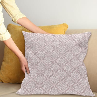 ABAKUHAUS Kussenhoes – Decoratief 40x40 cm – Dubbelzijdig bedrukt, Rits, Wasbaar, Kleur zalm-wit