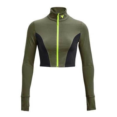 Under Armour Project Rock kort sportjack voor dames (Groen, Zwart)