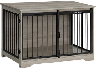 NordHaus Hondenbench Meubel - Hondenbox - Hondenkooi voor Binnen - Schuifdeuren met Dubbele Vergrendeling - 100 x 60 x 68 cm