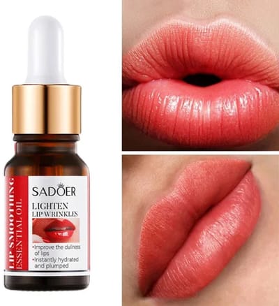 SADOER Lip Smoothing Essential Oil 10ml | Hydraterende Lip Olie | Lipvergroter Serum | Plumping Lip Olie | Voor Dikkere Lippen | Voor Vollere Lippen | Vitamine E Lip Serum |Herstellende Lip Olie | Anti-Rimpel | Voedende Lipverzorging | Sexy Lip Boost