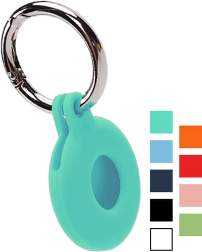 Hoesje Geschikt voor Apple AirTag 2 - Sleutelhanger Houder Siliconen Hoes - Hoes Geschikt voor Apple AirTag 2e generatie Hoesje - Turquoise