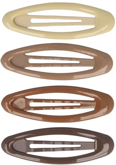 Haarsoires Haarspeld Klikklak 6cm - Ovaal - Epoxy - Bruin - Set van 4 - Haarclip Speldjes - Makkelijk in Gebruik - Haaraccessoires voor Volwassenen & Kinderen - Hair Clip - Decoratieve Haaraccessoire