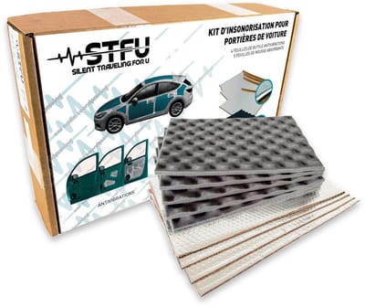 Dr Artex Door Kit STFU dempingsset voor autoportieren bestaande uit 4 butylmatten (1.5 mm dik) + 5 geluidsisolerende schuimplaten. Zelfklevend