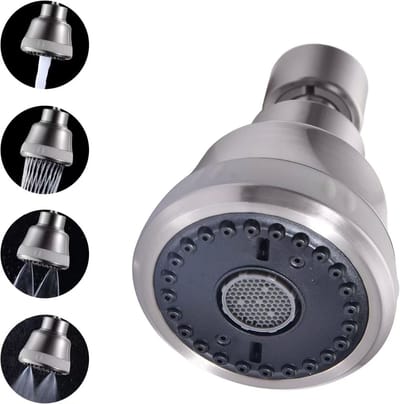 kraanverlenger - 4 standen - Lotus-kop - Kraanverlenger - Spatbescherming - Connector sproeikop - Beluchter - Universele verlenger - Draaibaar - Uitloop - Geschikt voor keukenkranen - wapengrijs
