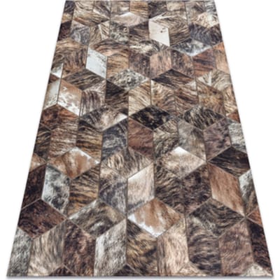 Kleden Rugsx Tapijt PATCHWORK 21715 bruin - Koeienhuid, Diamant 160x230 cm