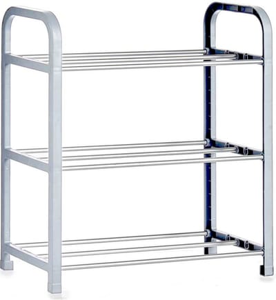 Arte r Schoenenrek - wit - metaal en kunststof - 3-laags - 40 cm - 40 x 19 x 42 cm - Schoenen opbergen