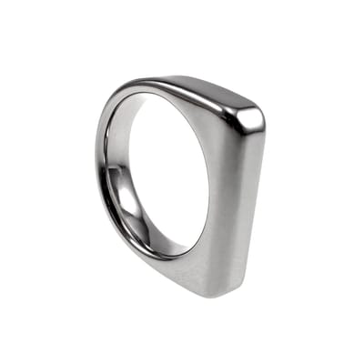 Minimalistische Ring met Rechthoekig Design, Ring Dames RVS Gepolijst